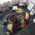 thumbnail image 3 of Area Rugs For Living Room Decor - Starry Night Cat Guitarist Anti Slip Throw Washable Rugs 3x5 For Bedroom, Soft Indoor Carpet For Bedroom Living Room 60x39In, 3 of 5