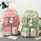 thumbnail image 2 of Bolsa Bolso 5 unidades/juego de mochilas escolares de lona para mujer, mochilas escolares Kawaii para estudiantes (verde), 2 of 5