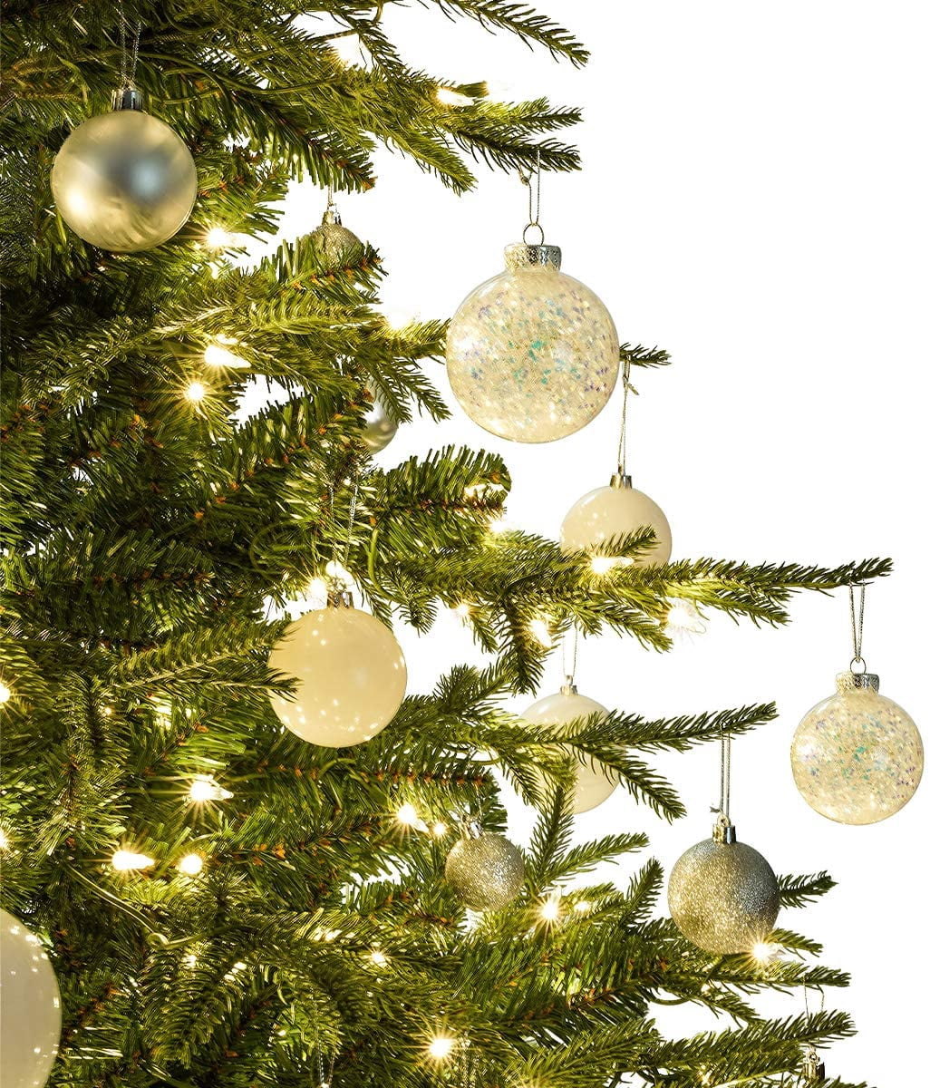 OasisCraft 6.5ft Pre-lit Artificial Christmas Tree PVC Branches, 400 LED Lights, Metal Stand | Realistic Full Shape for Home, Office, Holiday Decoration