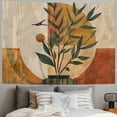 thumbnail image 2 of ONETECH Boho Plant Art Tapestry,retro Plants Tapestry Sunset Landscape Abstract Aesthetic Wall Bedroom Living Room Decor College Dorm Wall Hanging, 2 of 6