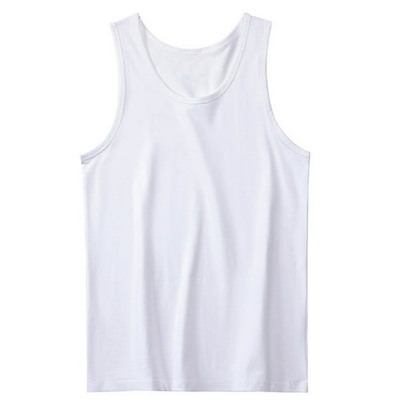 fatyb Men's Cotton Tank Tops Summer Sleeveless Casual T Shirts for Men Solid Color Lightweight Tees