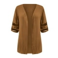 thumbnail image 5 of Cardigan Ouvert devant pour Femmes Manches Courtes Cardigan Habillé Léger Casual Fall Jacket Tops, 5 of 5