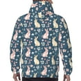 thumbnail image 7 of Naloa Cute Rabbit Floral Men's Casual Hooded Collar Drawstring Hoodies Pullover Sweatshirts Casual Long Sleeve Shirts-Medium, 7 of 7