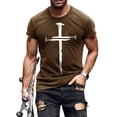 thumbnail image 1 of La moda de los hombres de cvlife jesús cruz de la fe camiseta christian cross print casual tops summer short sleeve rounder neck tunic pullover tee. CVLIFE Casual suelto, 1 of 2