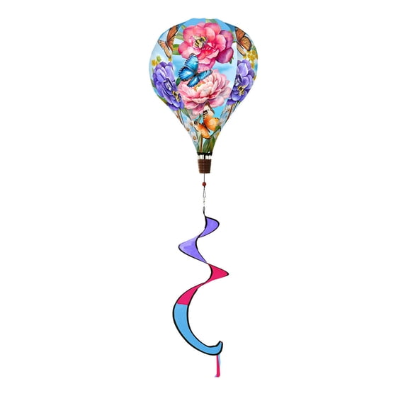 Briarwood Lane Butterflies and Peonies Hot Air Balloon Spinner