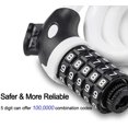 thumbnail image 3 of Bicycle Lock, Bicycle Chain Locks with 5 Digit Codes Resettable Combination Bicycle Cable Lock for Bicycle, Motorcycle, Door, Pushchair, BBQ, Luggage(White), 3 of 6