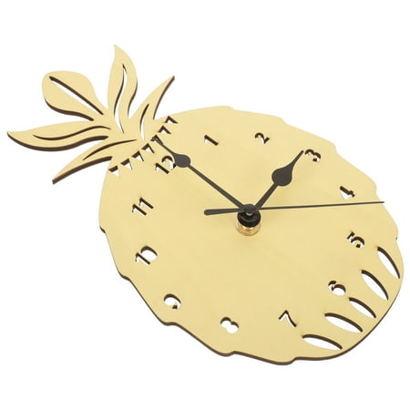SILENRADAWN Pineapple Design Wooden Wall Clock with Quiet Movement, Stylish Modern Home Decor for Living Room, Kitchen, Office