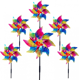 thumbnail image 1 of Molinos de viento de jardín, 6 uds., molinetes reflectantes brillantes de 24 cm, molinetes arcoíris espantapájaros, hilanderos de viento decorativos para paisajes de jardín, 1 of 5