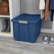 Sterilite 20 Gallon Large Storage Bin, Plastic Storage Container with Latch Lid, Blue