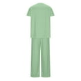 thumbnail image 4 of QATAINLAV Scrubs for Women Set 2024 Fall Outfits Stretch V Neck Short Sleeve Scrub Top and Jogger Pant with Pockets 2 Piece Sets Medical Uniform Green M Todays Daily Sales, 4 of 5