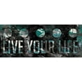 thumbnail image 2 of Grey, Jace 32x15 White Modern Wood Framed Museum Art Print Titled - Live Your life Teal, 2 of 4