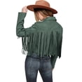 thumbnail image 1 of Chaqueta Corta con Flecos de Ante Sintético PRETTYGARDEN Verde XXL, 1 of 9