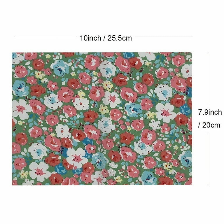 Quilting Fabric Squares 7.9x10 50pcs Cotton Fabric Bundle Pre Cut  Patchwork Squares DIY Craft (Floral/Dots/Strips) 