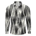 thumbnail image 5 of HIBRO Mens Fashion Casual Striped Color Block Splicing Lapel Button Cuffs Long Sleeve Shirt, 5 of 5