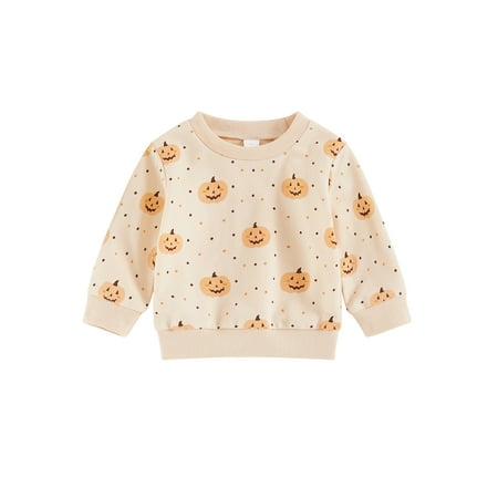 

CocMouse Toddler Halloween Fall Sweatshirt Pumpkin Dot Print Long Sleeve Tops