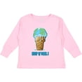 thumbnail image 3 of Inktastic Keep It Cool Melting Earth Ice Cream Cone Boys or Girls Long Sleeve Toddler T-Shirt, 3 of 5