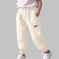 thumbnail image 2 of Gibobby Boys Pants Cargo Pants For Toddler Kids Boys 12 Months 2T 3T 4T Wide-Leg Elastic Waist Loose Long Pants Toddler Boys Clothes Little Boys Winter Pants(3-4 Years,Beige), 2 of 7
