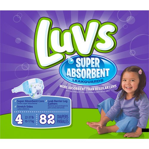 Luvs Diapers with Ultra Absorbent Leakguards , Size 4