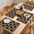 thumbnail image 5 of Burnt Orange Geometric Placemats Set of 8 Black White Boho Place Mats Indoor Wipeable Table Mats Washable Cloth Dining Table Placemats for Kitchen Holiday Party Home Decor 13x19 Inch, 5 of 9