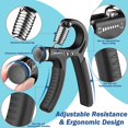 thumbnail image 2 of Dww-4 Pcs Renforceur de Poignée, Appareil de Renforcement du Grip avec Résistance Réglable 5-60kg, 2 of 5