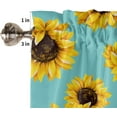 thumbnail image 5 of 3 Pieces Kitchen Curtains & Valances Set, Farmhouse Sunflower Teal, Short Curtain Rod Pocket Window Curtain, Vintage Flower, Window Treatment Tiers Valances (Single Panel 54"x18",2 Tiers 27.5"x24"), 5 of 5