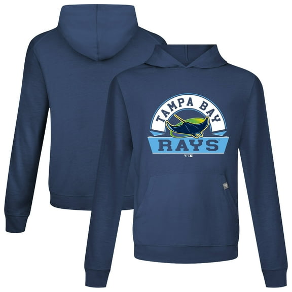 Men's Levelwear Navy Tampa Bay Rays Relay Banner Arch Pullover Hoodie