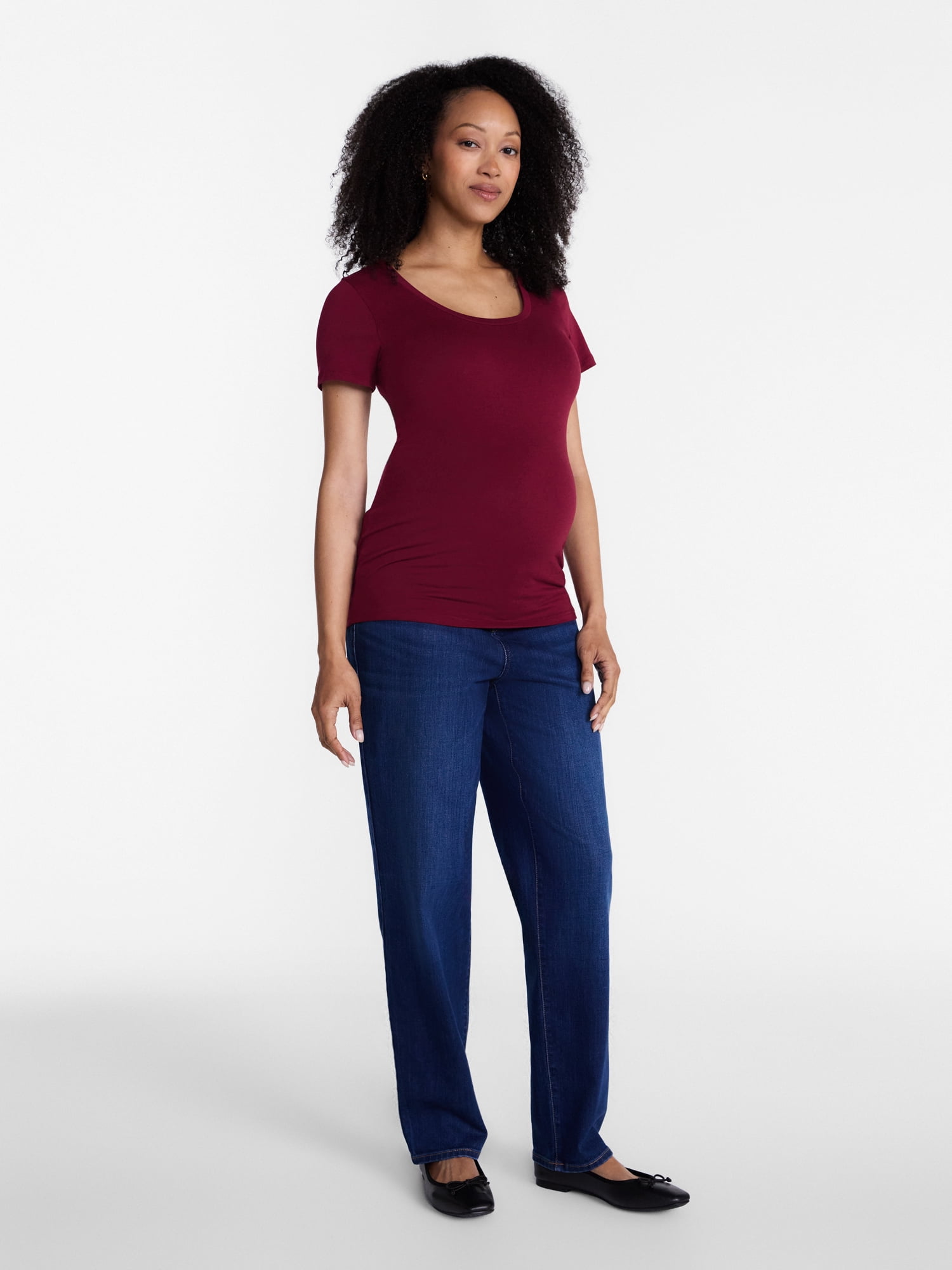 Ingrid & Isabel For Every Belly Women’s Maternity Fitted Scoop Tee, Sizes S-XXL