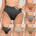 thumbnail image 2 of Qingpeng Womens High Waisted Seamless Briefs Solid Smooth Panties Hygienic Underwear for Everyday Wear, 2 of 4