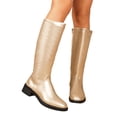 thumbnail image 6 of Willtoo Womens Knee High Boots, Round Toe Low Block Heel Tall Boots, Side Zipper Non Slip Casual Walking Shoes Smooth Upper Fashion Fall Winter Boots, 6 of 6