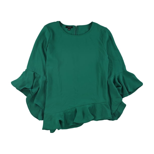 Alfani Blusa asimétrica de punto para mujer, verde, grande