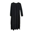 thumbnail image 4 of Ruyang Ladies Plus Size Dress Women's Abaya Puffy Sleeve Vintage Pocket Hem Ruffled Dress, 4 of 4