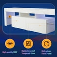 thumbnail image 6 of JOYSOURCE White TV Stand with LED for 55 60 65 70 75 inch TV, Modern High Gloss Entertainment Center with Large Storage for Living Room, 6 of 15