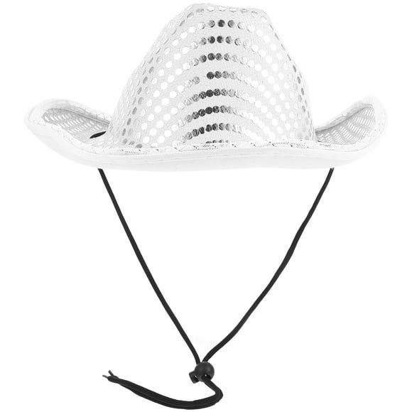 KAKOWELY Sombrero de lentejuelas, ala ancha, sombrero de vaquero de moda, sombrero de vaquera para fiesta de carnaval