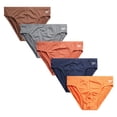 thumbnail image 1 of Pack de 5 slips bajos para hombre Reebok, soporte atlético, talla L, 1 of 7