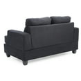 thumbnail image 4 of Passion Furniture PF-G515A-L Sandridge 58 in. Flared Arm Microfiber Straight Sofa in Black, 4 of 5