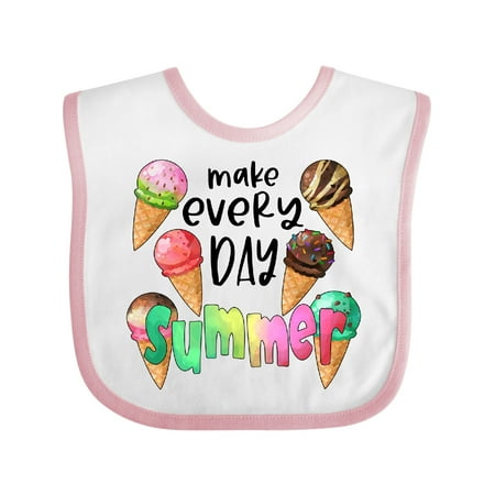 

Inktastic Make Every Day Summer- Ice Cream Cones Boys or Girls Baby Bib