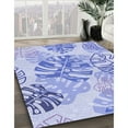 thumbnail image 3 of Ahgly Company Machine Washable Indoor Rectangle Transitional Heavenly Blue Area Rugs, 2' x 4', 3 of 7