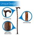 thumbnail image 4 of Bastón de madera RMS - Bastón de madera natural de 91 cm - Bastón de madera artesanal con diseño descentrado para hombre o mujer (espiral), 4 of 5