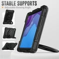 thumbnail image 3 of TECH CIRCLE Case for Lenovo Smart Tab M10 HD (2nd Gen) (10.1") (Model TB-X306X) with [Screen Protector] - Drop Proof Protective Kickstand Case Portable Handle Sturdy Rugged Cover, Black, 3 of 8
