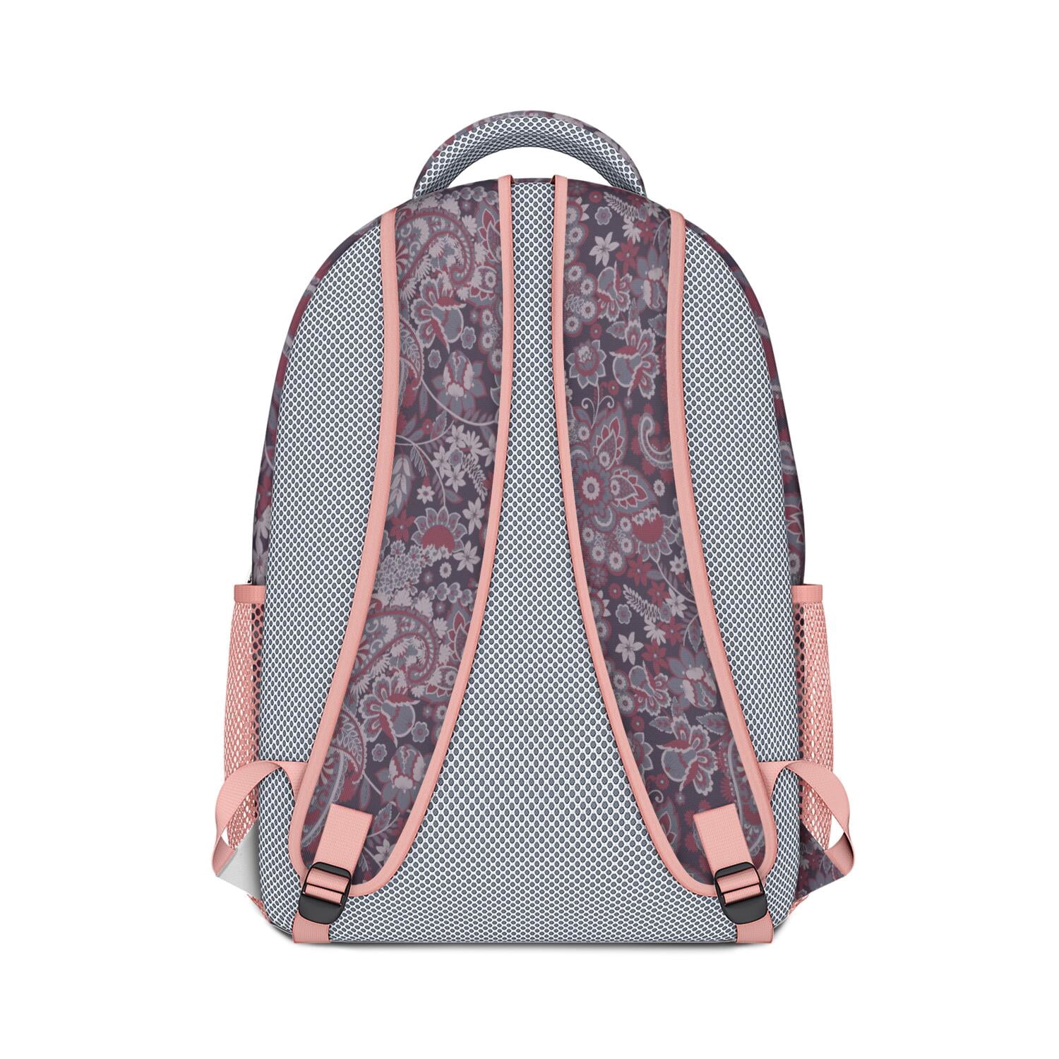Artistic Waterproof School Backpack - Vintage Paisley Floral Print & Breathable Mesh Straps for Teens