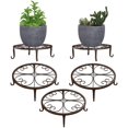 thumbnail image 1 of Soporte para macetas, [paquete de 3] Soporte para plantas de hierro resistente a la corrosión y duradero, soporte redondo para plantas de jardín para decoración de plantas de interior y exterior - Cho Afortunado Sencillez, 1 of 5