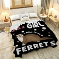 thumbnail image 3 of Just A Girl Who Loves Ferrets Fall Blanket Gift for Lightweight Plush Comfy Sheet Super Soft Flannel Fleece Throw Blankets Perfect Home Decor for Bed Couch Chair Living Room 40"x50" for Kids, 3 of 6