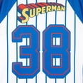 thumbnail image 5 of DC Comics Justice League Superman Mesh Baseball Jersey Athletic V-neck Raglan Button Down Shirt Toddler to Big Kid, 5 of 5