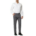thumbnail image 2 of INSPIRE CHIC Men's Plaid Dress Pants Slim Fit Flat Front Business Check Trousers 30 Gray, 2 of 6