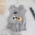 thumbnail image 6 of Girls Cotton 2pc Outfits Summer Printed Sleeveless T-Shirts Hoodies Comfy Shorts Casual Sets with Pockets Gray 3 7-8 Years, 6 of 6