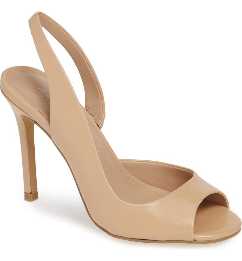 sofa naturpark Zeal Charles by Charles David Rexx NUDE Leather open Toe Slingback Pump -  Walmart.com