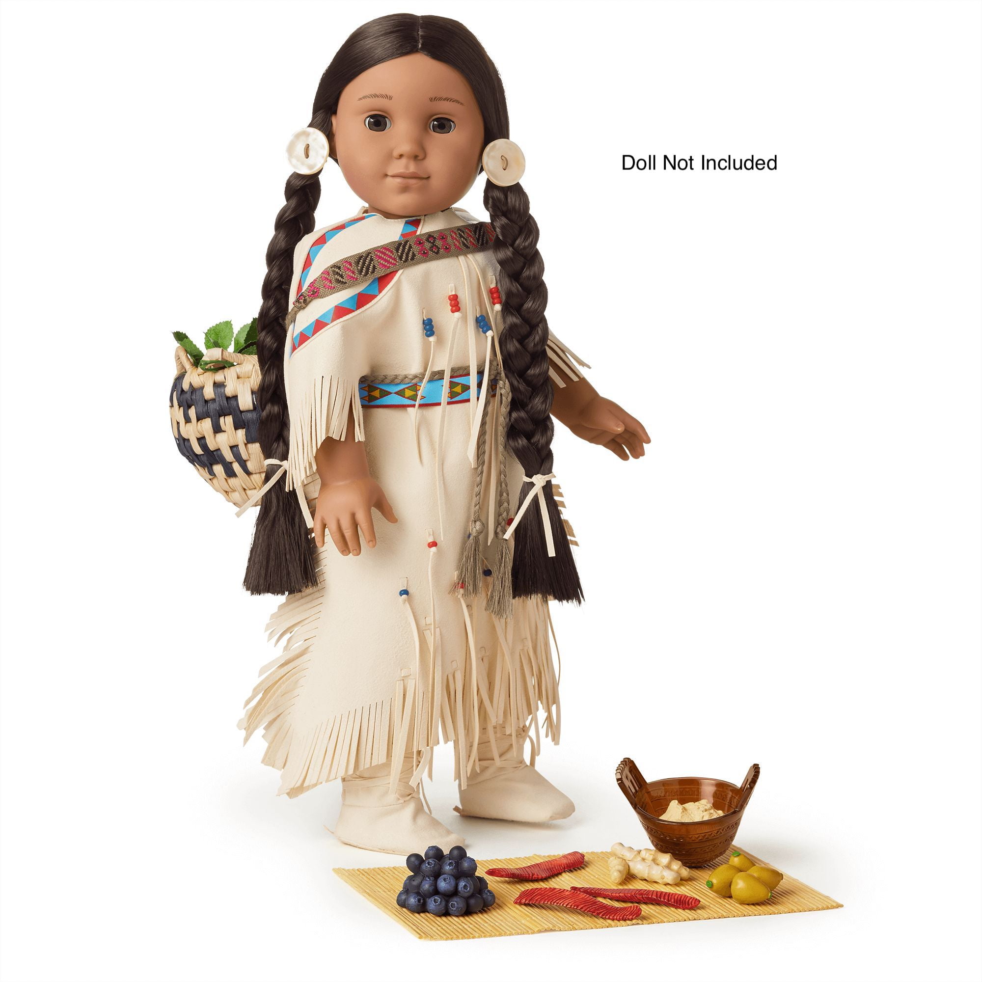 American Girl Kaya's Trading Feast and Tule Mat for 18 Inch Dolls