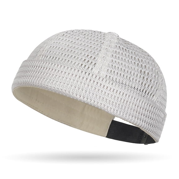 Men's Breathable Brimless Hat Summer Style Mesh Tang Ultra Cooling Skull Adjustable Hip-Hop Cap