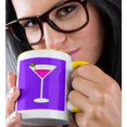 thumbnail image 2 of 3drose, Bright Pink Martini in Glass with Olive - Purple Background, 15oz Two-tone Yellow Mug, 2 of 6