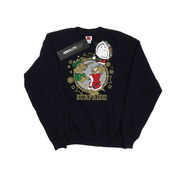 Tom And Jerry Womens Christmas Surprise Sweatshirt